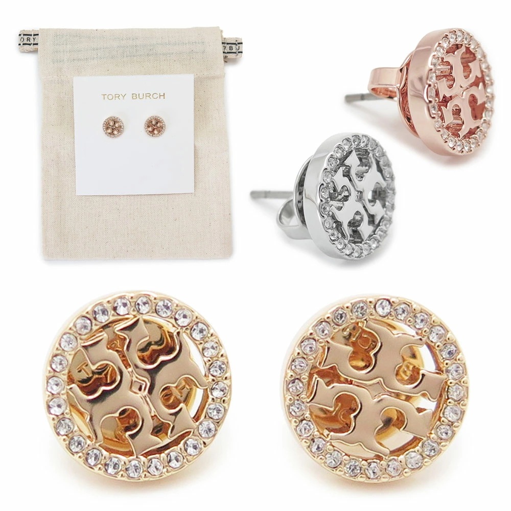 ピアス レディース 53422 ミラーパヴェ スタッズピアス アクセサリー ダブルTロゴ