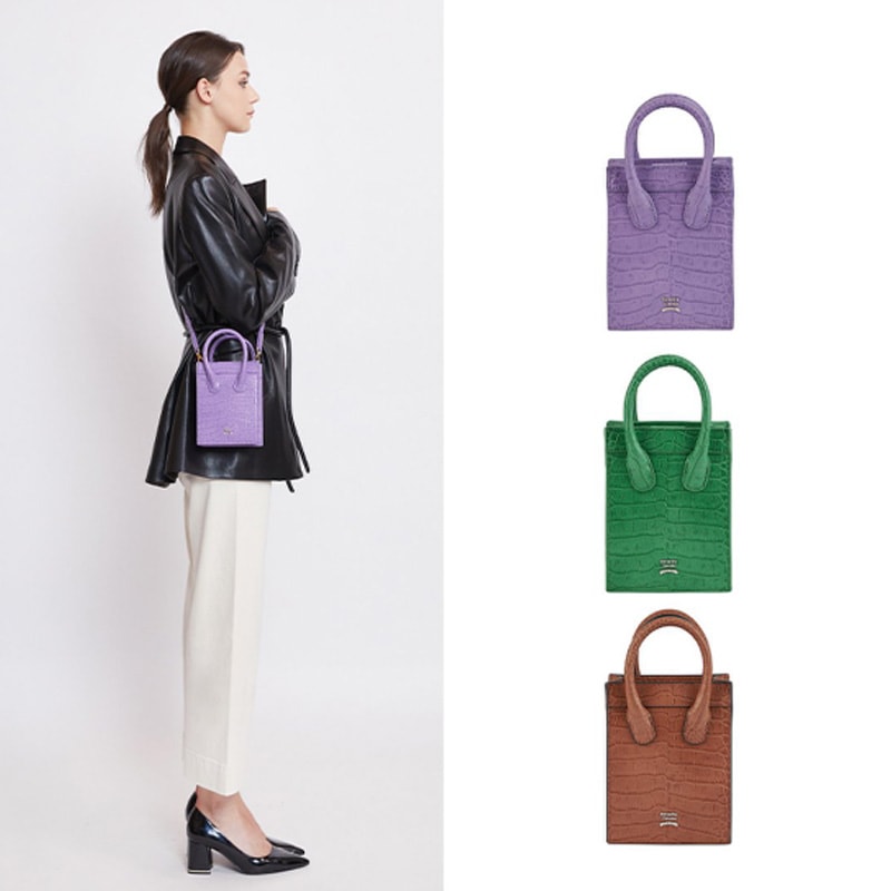 Freya Shoulder bag / ベーシックなデザインにビビッドなカラー ワニ柄の革素材が印象的です 8,057円