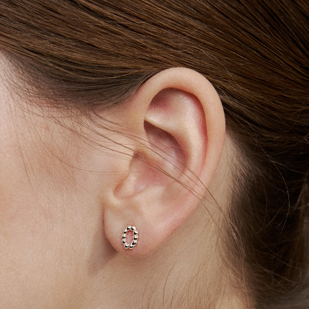[sv925] dot oval earring