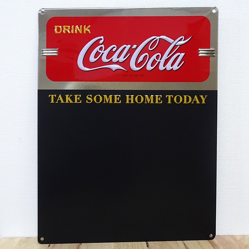 ブリキ看板 コカコーラ チョークボード COKE CHALKBOARD アンティーク ガレージ 黒板 プレート 可愛い 壁飾り 正規ライセンス品 アメリカン 雑貨 インテリア おしゃれ サーファー