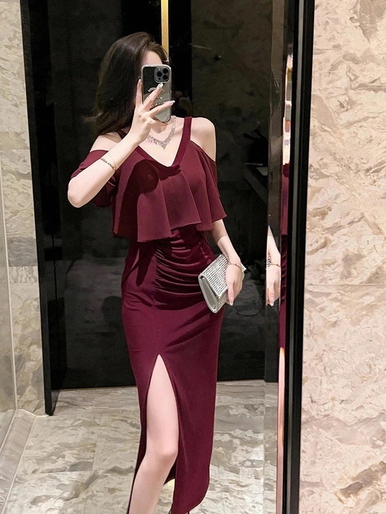 【急速出荷!】上品2024作パーティードレス感ワンピースフォーマルパーティーキャバドレス気質大人チャイナドレス同窓会卒業式結婚式演奏会ウェディング成人式L正式礼59今日は30パーセント