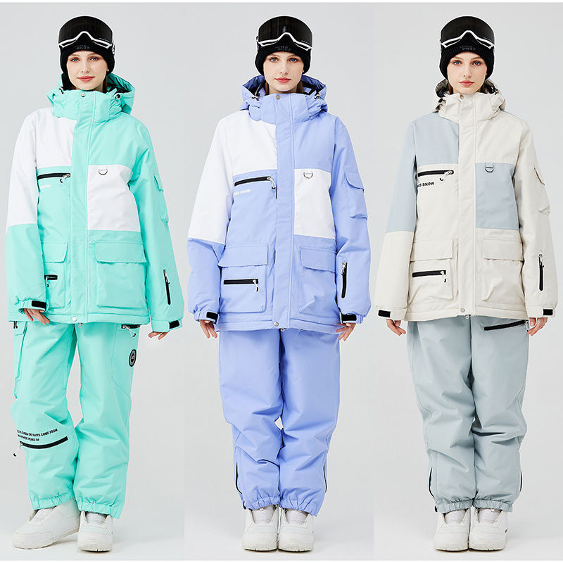 スノーボードウェア レディース メンズ 上下セット セットアップ スキーウェア スノボウェア 男女兼用 ジャケット ロングパンツ 防水 防寒 韓国風 ウィンタースポーツウェア 防水10000mm