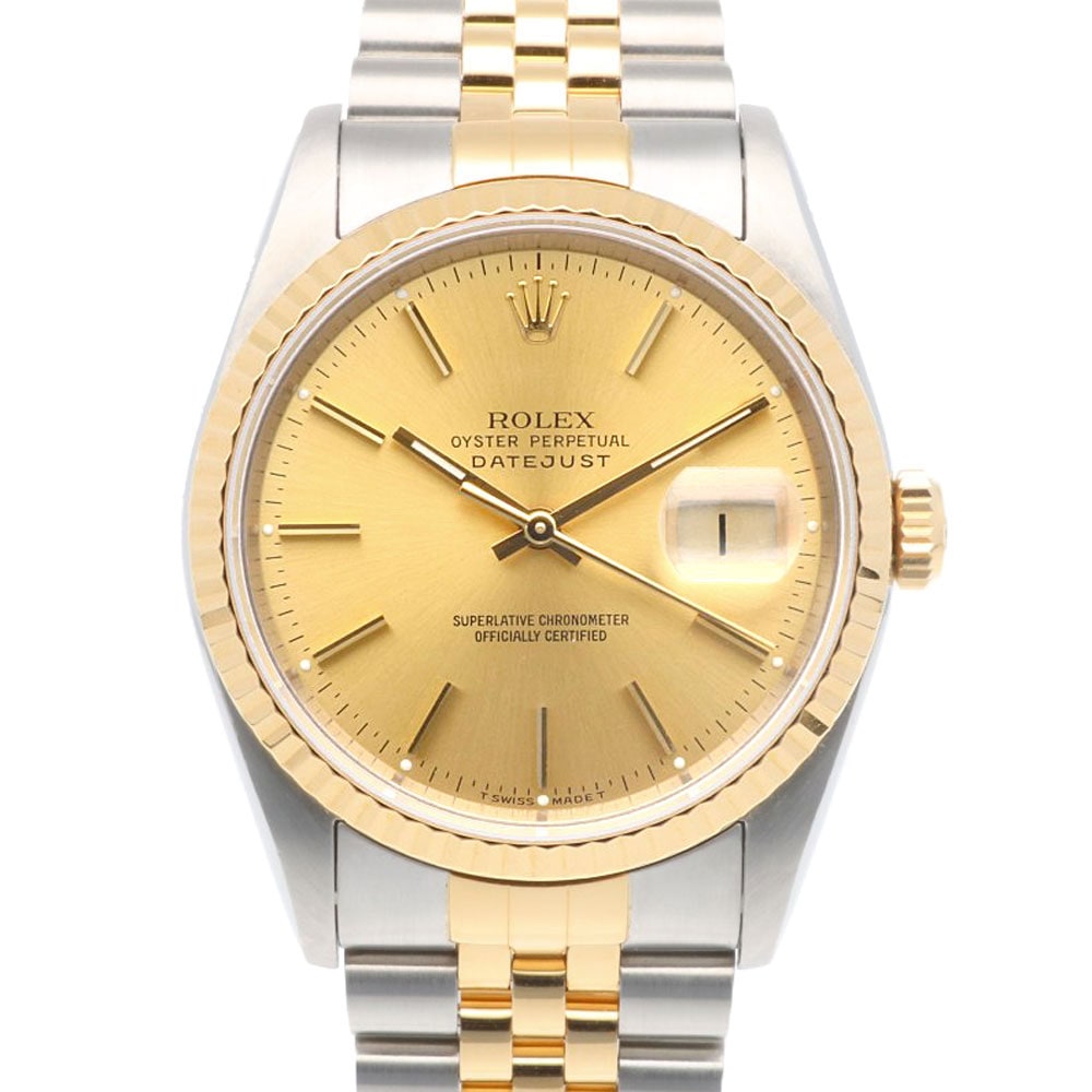 ロレックス デイトジャスト オイスターパーペチュアル 腕時計 ステンレススチール 16233 自動巻き 1年保証 ROLEX 中古