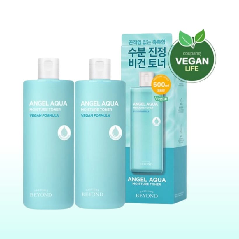 [1+1 水分鎮静 トナー 大容量 韓国 人気] エンジェル アクア 水分 鎮静 トナー 500ml x2本/ ヒアルロン酸 ビーガン 水分 補給 保湿 フェイス スキントナー おすすめ