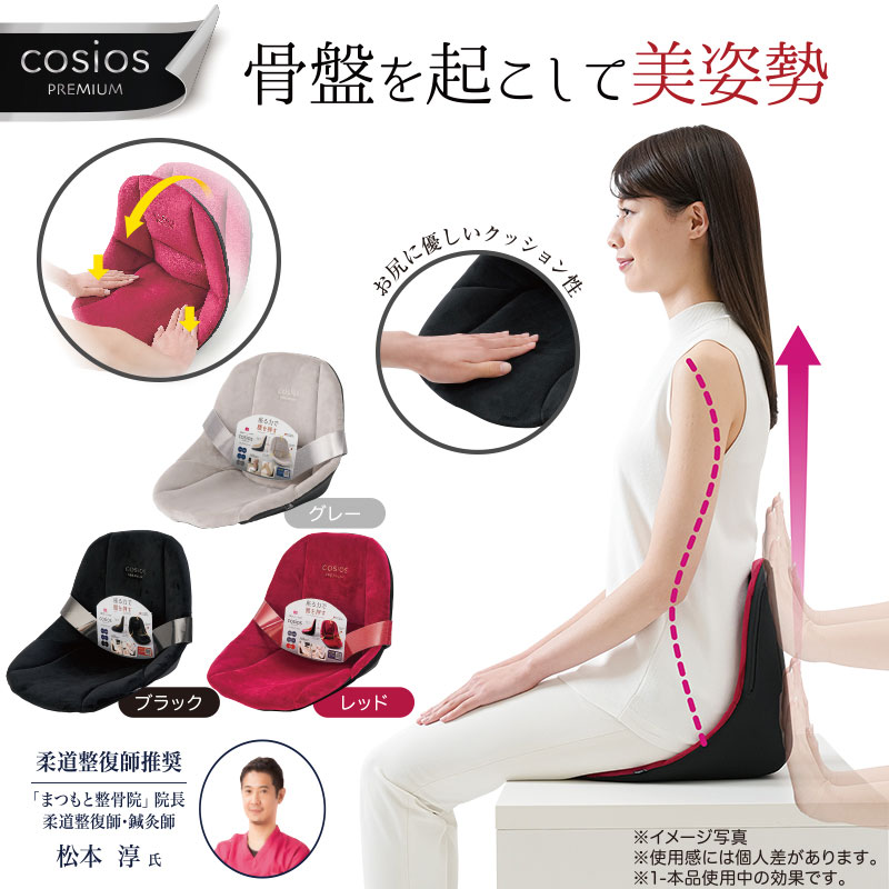 ボードクッション cosios PREMIUM コシオスプレミアム 姿勢矯正 腰 骨盤矯正 背筋 腰痛対策 猫背改善 腰クッション 健康 座椅子 オフィスチェア