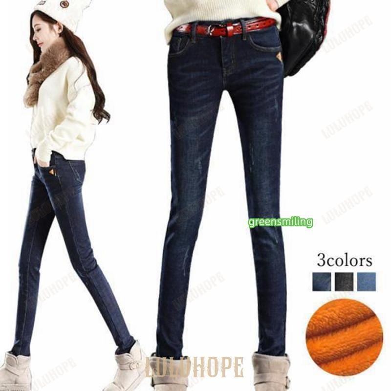 出荷が迅速である デニムパンツ 裏起毛 レディース スキニーパンツ スキニーデニム 美脚 ストレッチ 秋冬 ライトブルー インディゴ ブラック 大きいサイズデニムパンツ