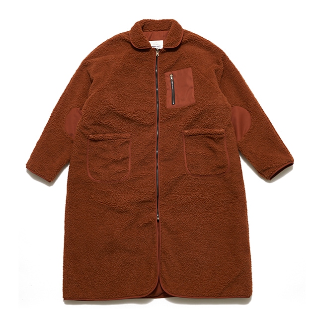 [送料無料]スミスアもー ボアコンビネーションリバーシブルコート茶色い