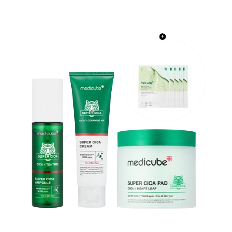 スーパーシカ3種セット(化粧水＋美容液＋クリーム+カミングマスク 7枚)