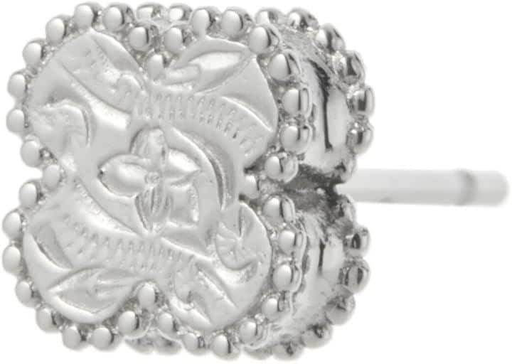 Piena ピエナサージカルステンレス316L 片耳用 1個売り ハワイアンジュエリー プルメリア ミル打ち スクロール ピアス レディース シルバー(シルバー(片耳用))