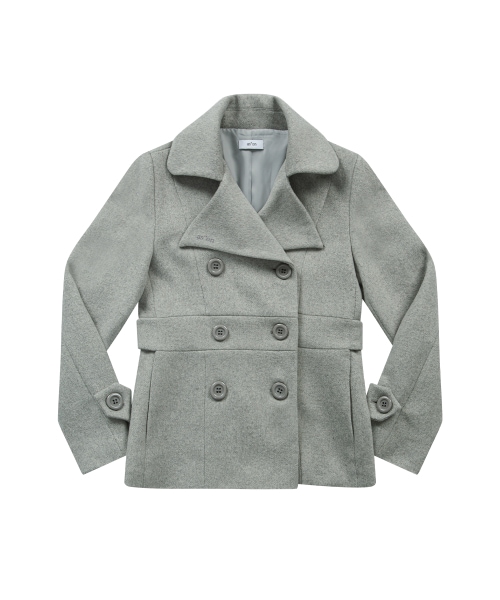 【AS"ON】 FOY BUTTON SHORT COAT / GRAY 正規品