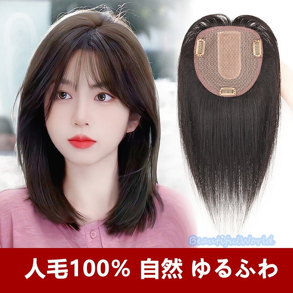 かつら（人毛混商品）レディース Qoo10] ウィッグ レディース 部分ウィッグ 人毛