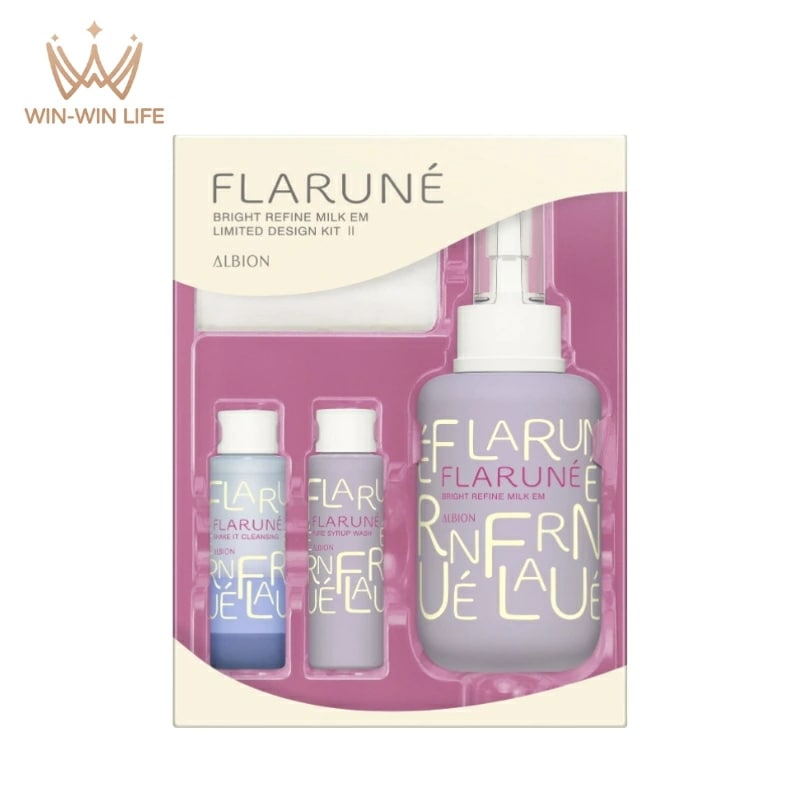 フラルネ ブライトリファイン ミルク M or EM リミテッドデザインキット II お得 限定デザインボトルキット 人気のビハク乳液 クレンジング 洗顔料 コットン 透明感 クリアな肌へ 密着