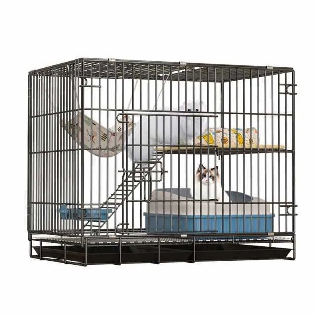 【2枚購入で100円OFF】新品 新品猫用ケージ 大型 多頭飼い 組立簡単 折り畳み式 掃除しやすいネコ用ゲージ コンパクト高さ 錆びない キャットハウス