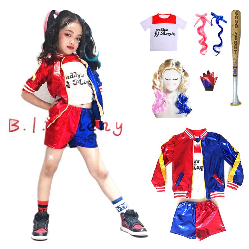ハロウィンコスチューム コスプレ スーサイドスクワッド Suicide Squad ハーレイクイン 衣装 セットアップ 仮装 子供用 女の子 文化祭 学園祭