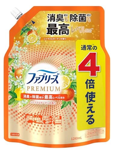 他サイト： ファブリーズ 消臭スプレー 布用 PREMIUM シトラス＆ガーデン 詰め替え 4回分 1,280mLの商品画像