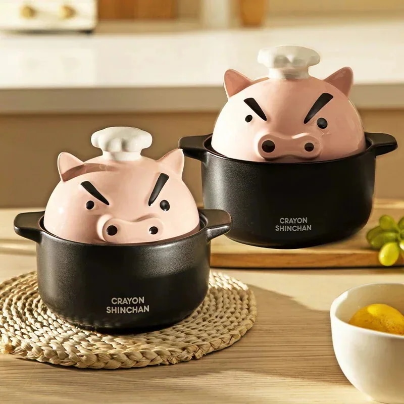 送料無料！クレヨンしんちゃん キャセロール シポット 家庭用スープポット 高温対応 ガスコンロ専用キャセロール