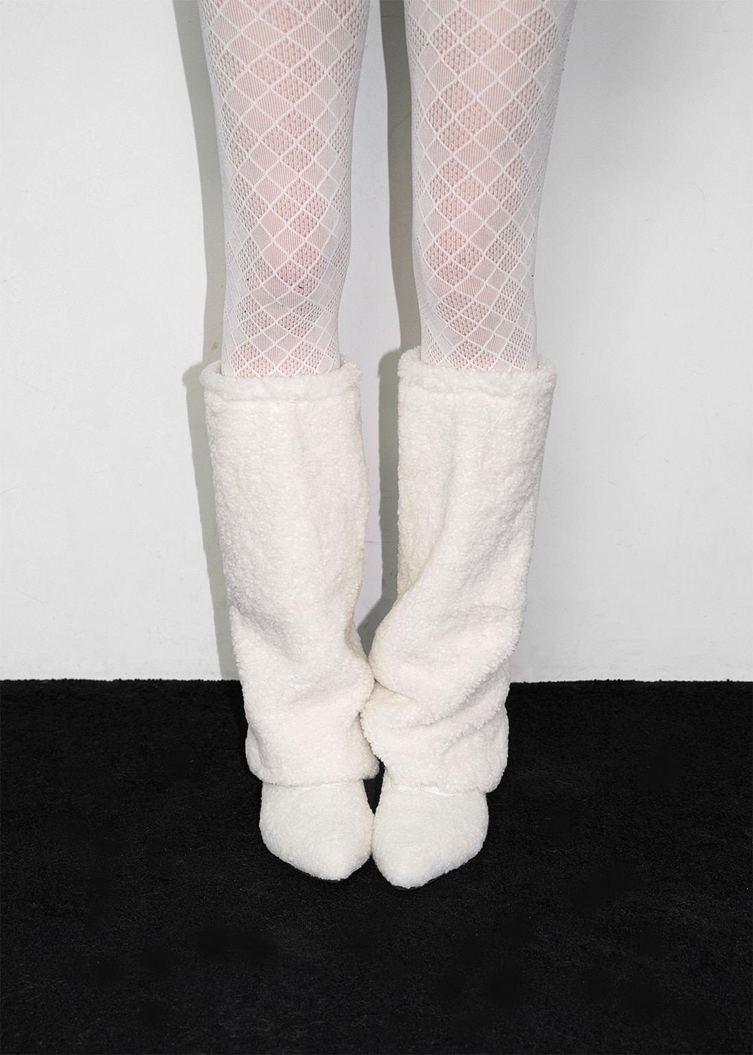 メトーネ ファー スティレット ロングブーツ