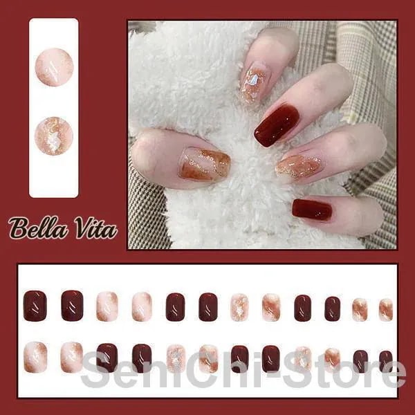 【限时特价】超お得1つ買うと10個もらえるタイムセールネイルチップ ショート シール ハート かわいい 24枚入り グミシール付き つけ爪 ショートオーバル 着脱簡単 ファッション