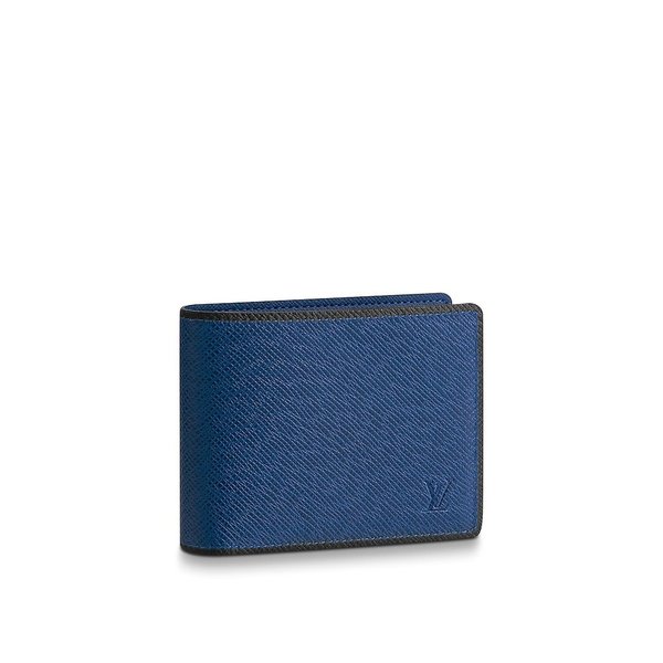 ルイヴィトン LOUIS VUITTON 財布 小財布 二つ折り ２つ折り コバルト ブルー タイガ レザー 小銭入れ無し