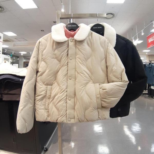 HC09 女性軽量ダウン着脱カラージャンパー シームレス 抜け毛を最小限に抑えたキュートで暖か (S41299136)