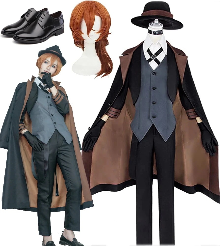 追加可 靴 ウイッグ アニメキャラクター変装 コスプレ衣装 中原中也 文豪ストレイドッグス