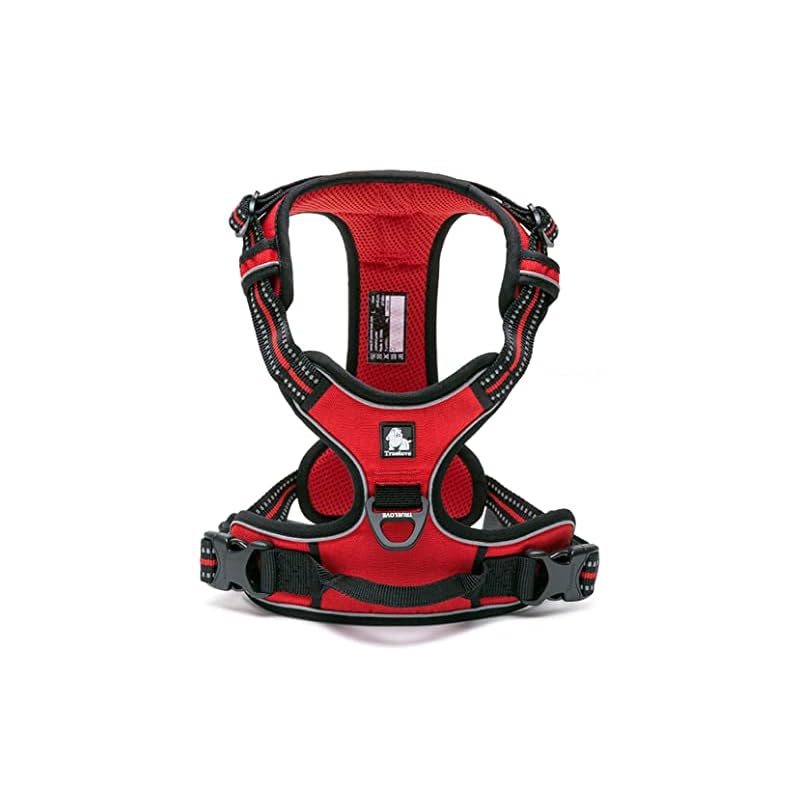 cocomall 犬用ハーネス 犬用胴輪 ドッグ ペット用品 ハーネス 3M反射材料 訓練 ナイロン製 小型犬中型犬大型犬に向け 通気性 調節可能 (L, レッド)