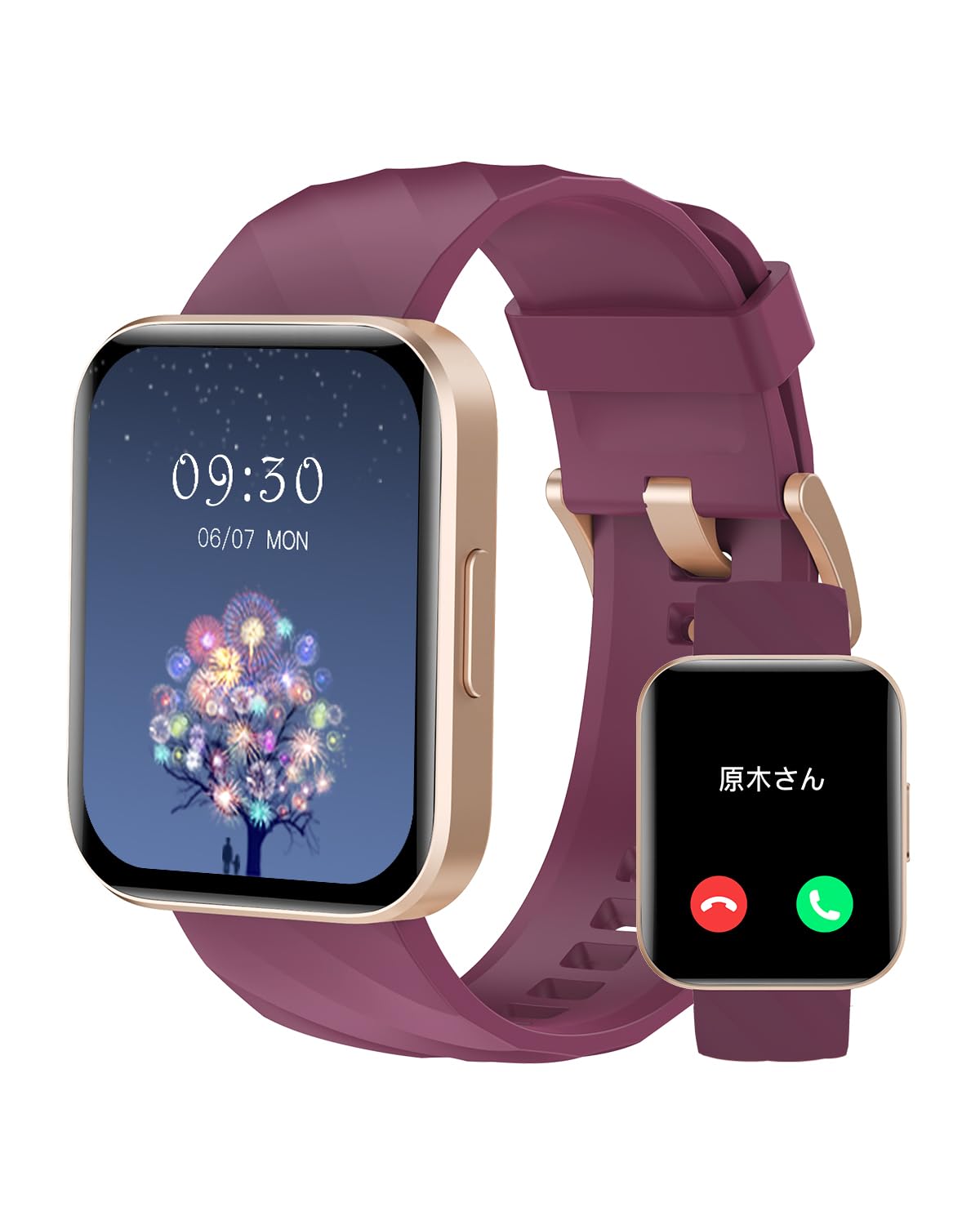 RUIMEN スマートウォッチ iPhone アンドロイド対応 通話機能付き Smart Watch 1.85インチ大画面 レディース メンズ