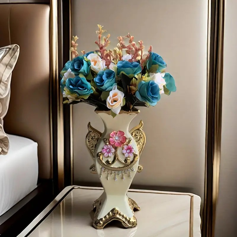 フラワーベース ヴィンテージ セラミック ヨーロピアン テーブルトップ バッドベース 玄関飾り ダイニングテーブル リビングルーム センターピース 花