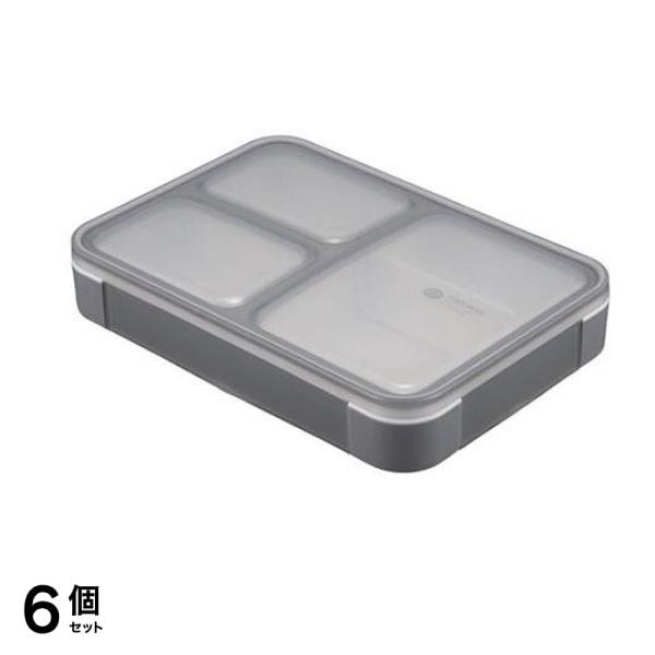 CB JAPAN (シービージャパン) 薄型弁当箱 抗菌 フードマン 600 600mL (グレー) 6個セット