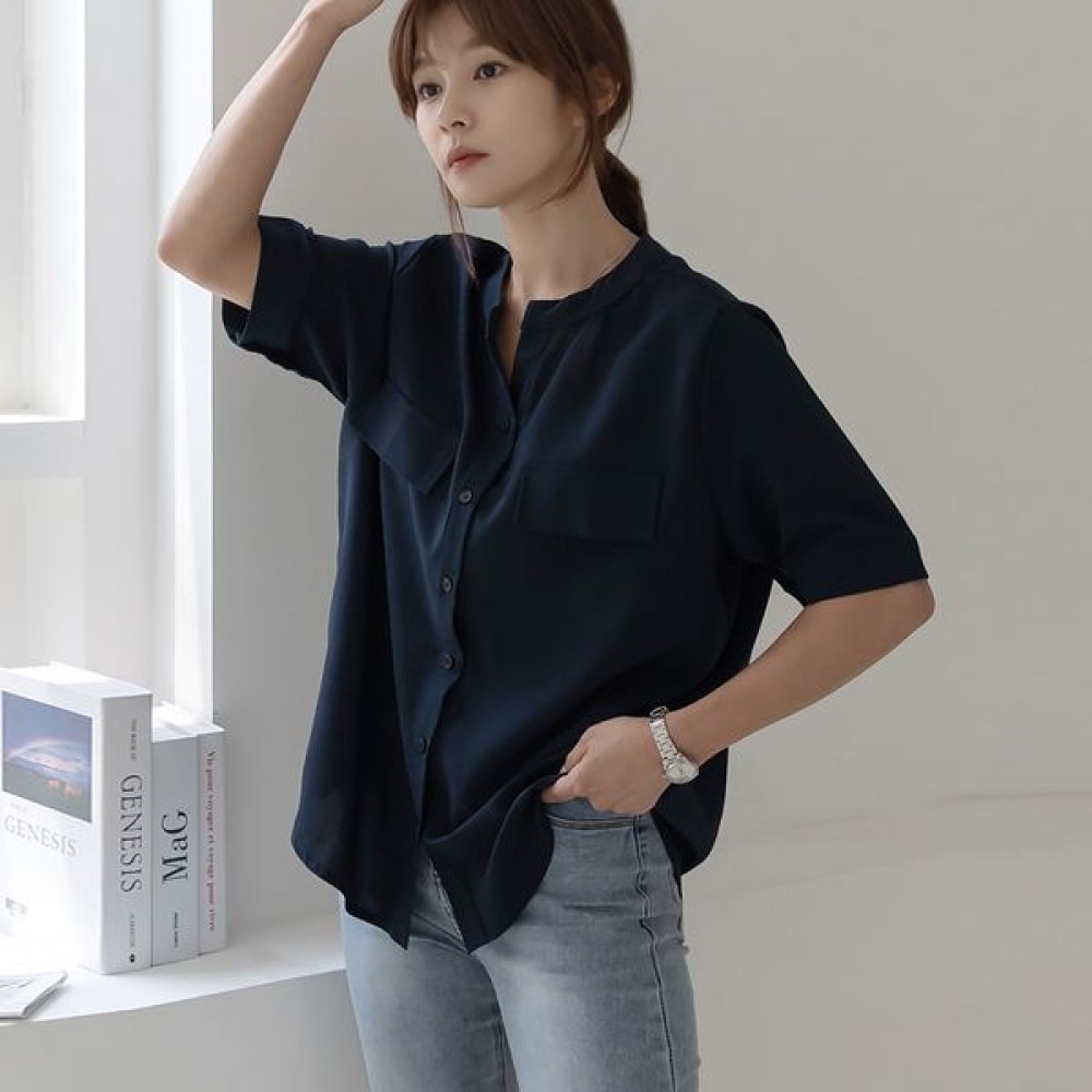 [Elysia] ファニーVポケット半袖サザン