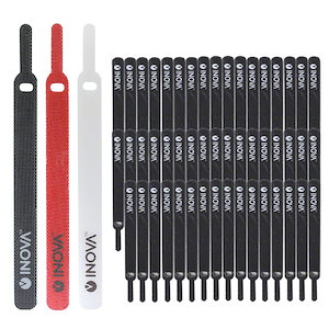 ケーブルバンド ケーブルクリップ 50本セット 配線 コード マジックテープ ケーブルまとめ INOVA