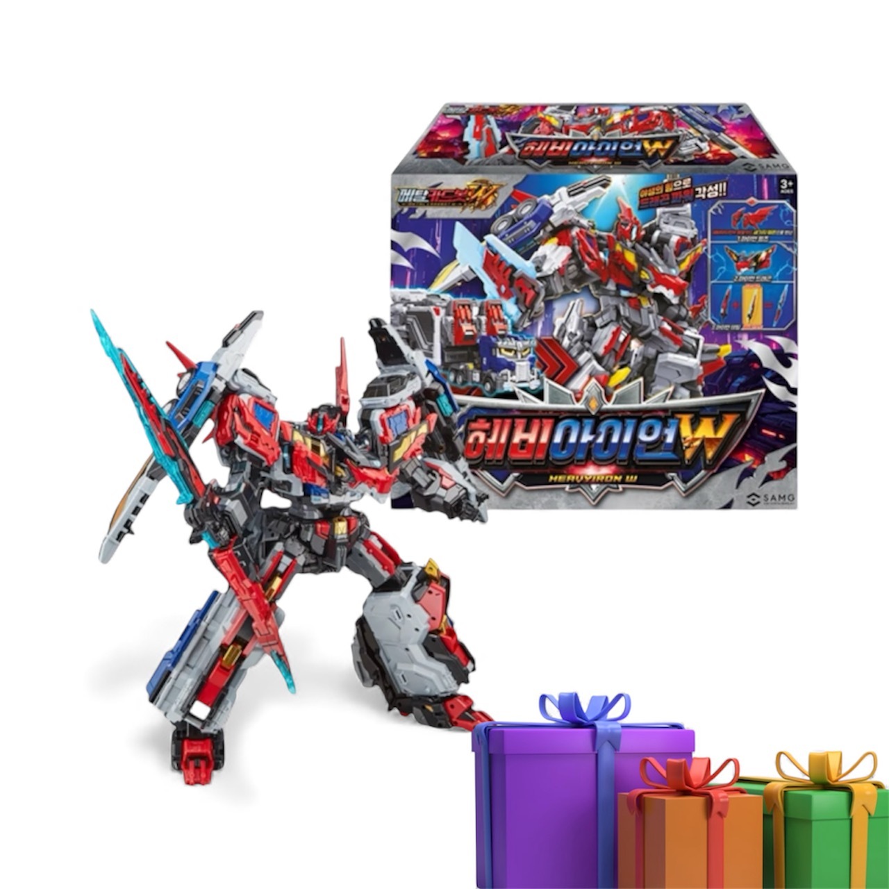 [メガ割]［韓国正規品ロボット］ メタルカードボットW ヘビーアイアン ／ 2段変形ロボット ／ 合体ロボット ／ 韓国ロボット ／ フィギュア ／ 正規品ロボット