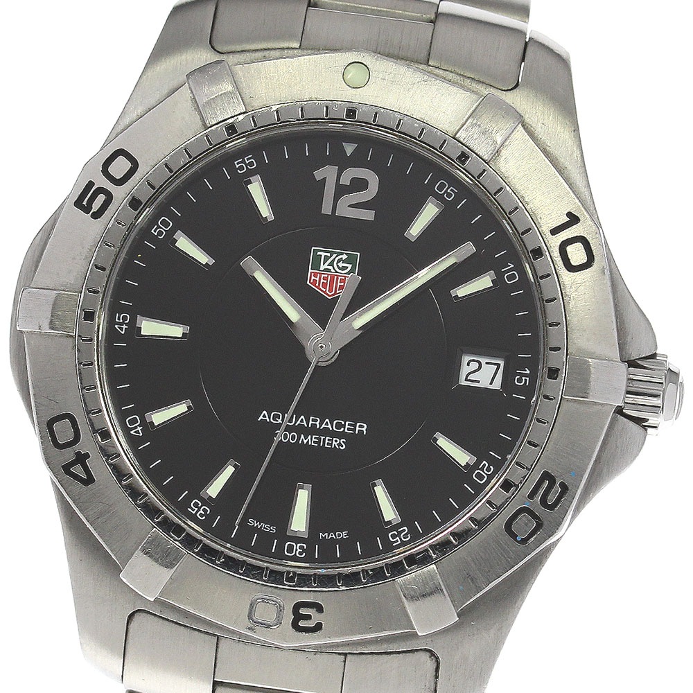 ベルト訳あり タグホイヤー TAG HEUER WAF1110 アクアレーサー デイト クォーツ メンズ _812782【中古】