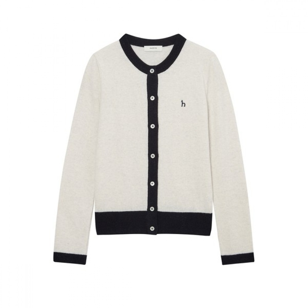 (ヘッジズレディース) 24FW カラーカーディガンライトグレー HSSW4D807G1