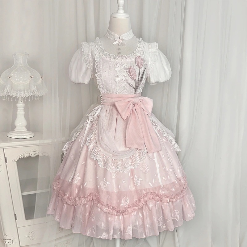 ロリータエレガントガールドレスopスーパーフェアリーレーススウィートプリンセス半袖ドレス