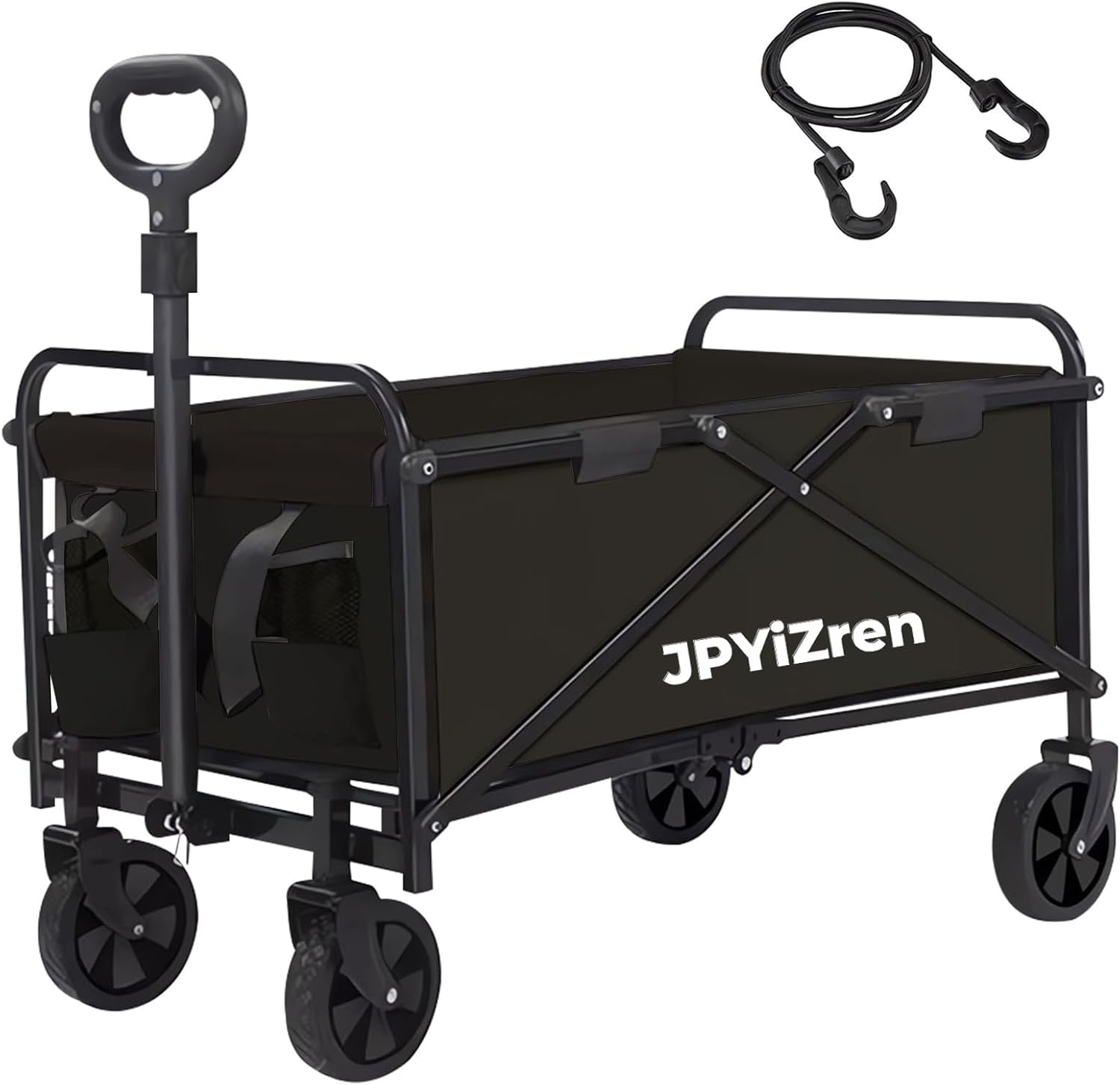 JPYiZren キャリーワゴン 折りたたみ式キャリーカート アウトドア用 ワイドタイヤ搭載 大容量120L 耐荷重100kg 自立式収納 多機能カート（4色）