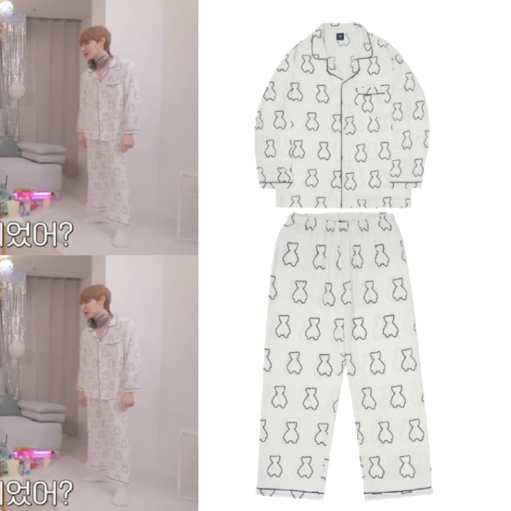 [AB6IX着用]BEAR HOLIDAY PAJAMA SET IVORY