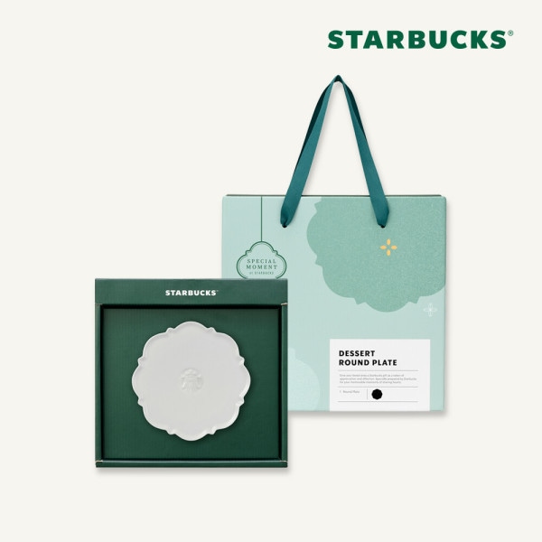 【starbucks】 スターバックス 無磁器 ラウンド デザート プレート 韓国スタバ
