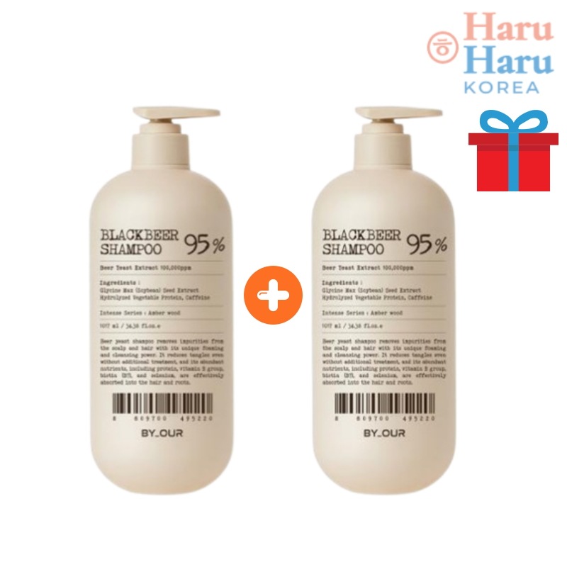 【大容量シャンプー 1+1】 ブラックビール酵母シャンプー 大容量 1.017Lx2個 大容量/ビール 酵母/韓国　シャンプー/ヘアケア/保湿 ツヤ 栄養 /頭皮ケアの/脱毛予防/大容量/タンパク質
