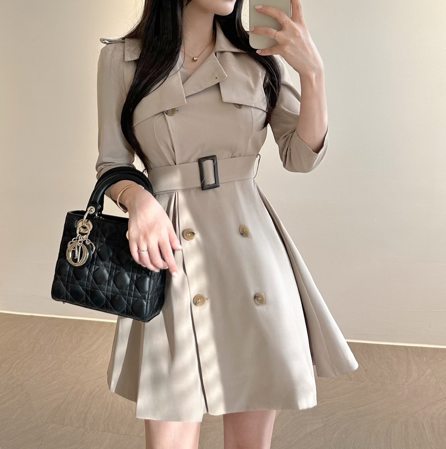 メイク トレンチワンピース (3color)