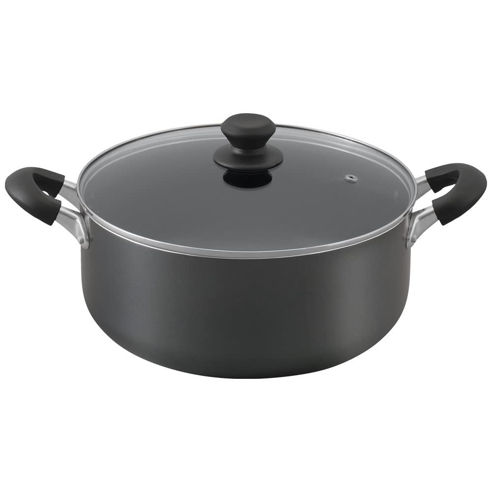 アイリスオーヤマ 鍋 28cm ガス火/IH対応 蓋付き ダイヤモンドコート 長持ち こびりつきにくい お手入れ簡単 DIS-P28 ブラック