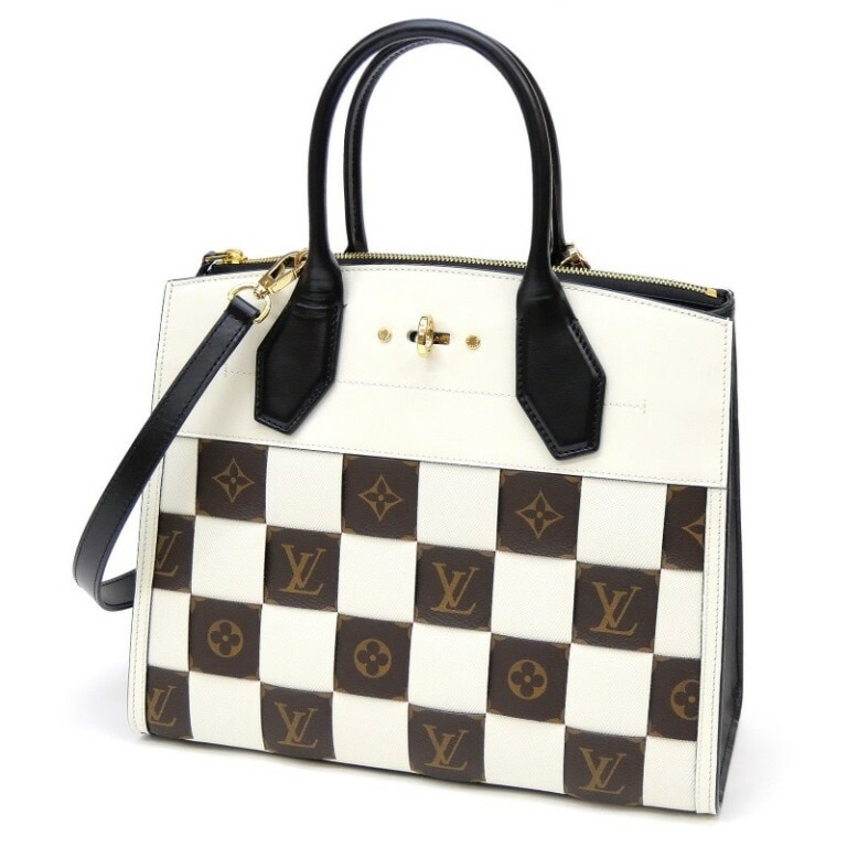 ルイヴィトン シティ スティーマーMM 2WAY M52833 白黒 【中古】(63747)