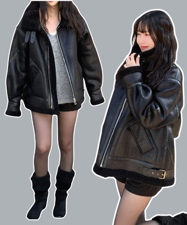 [安いX高クオリティーO]ウール バックル ハイネック オーバーフィット 無ムートン(2color)