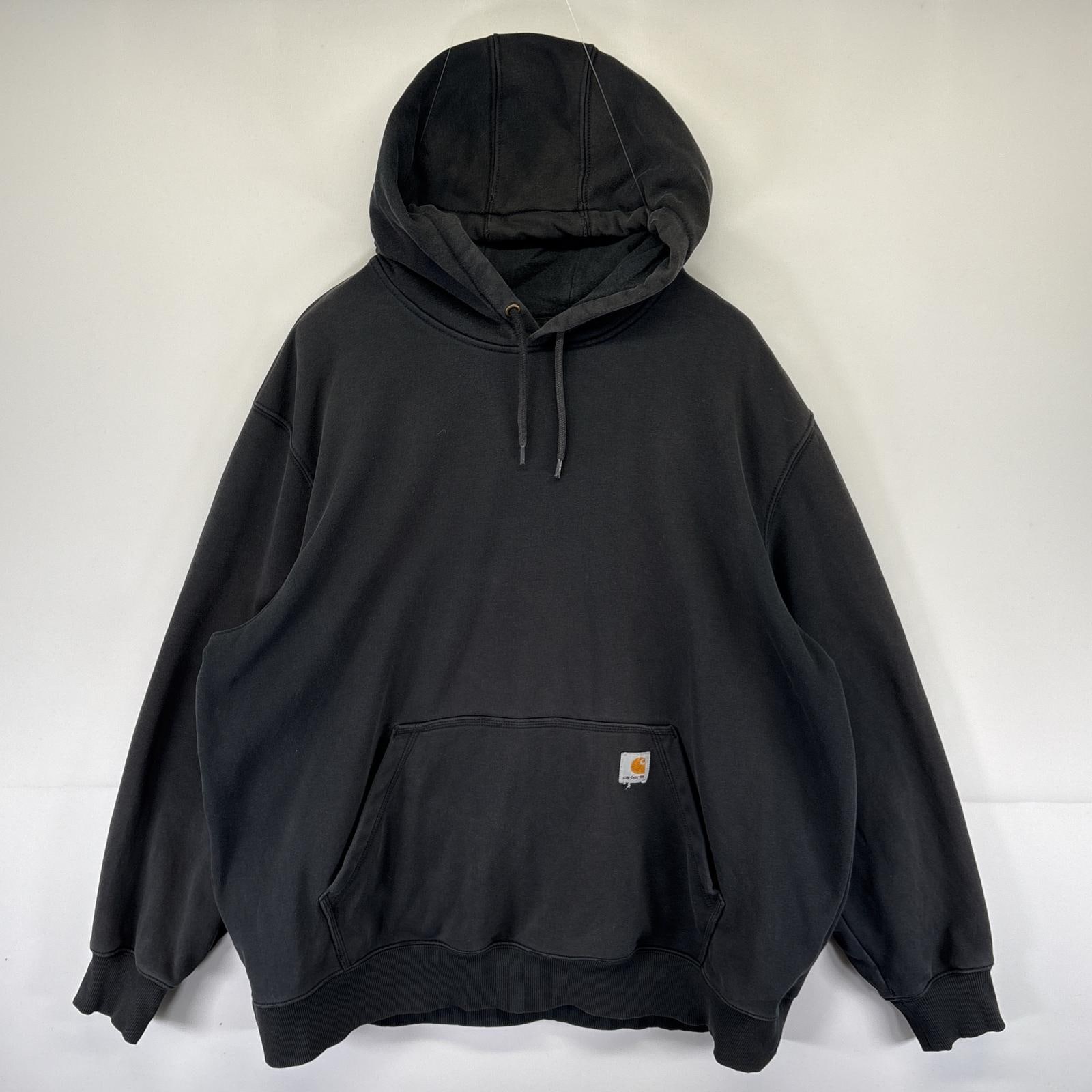 古着 パーカー スウェット プルオーバー ワンポイントロゴ フーディ 大きいサイズ XXL ブラック メンズ
