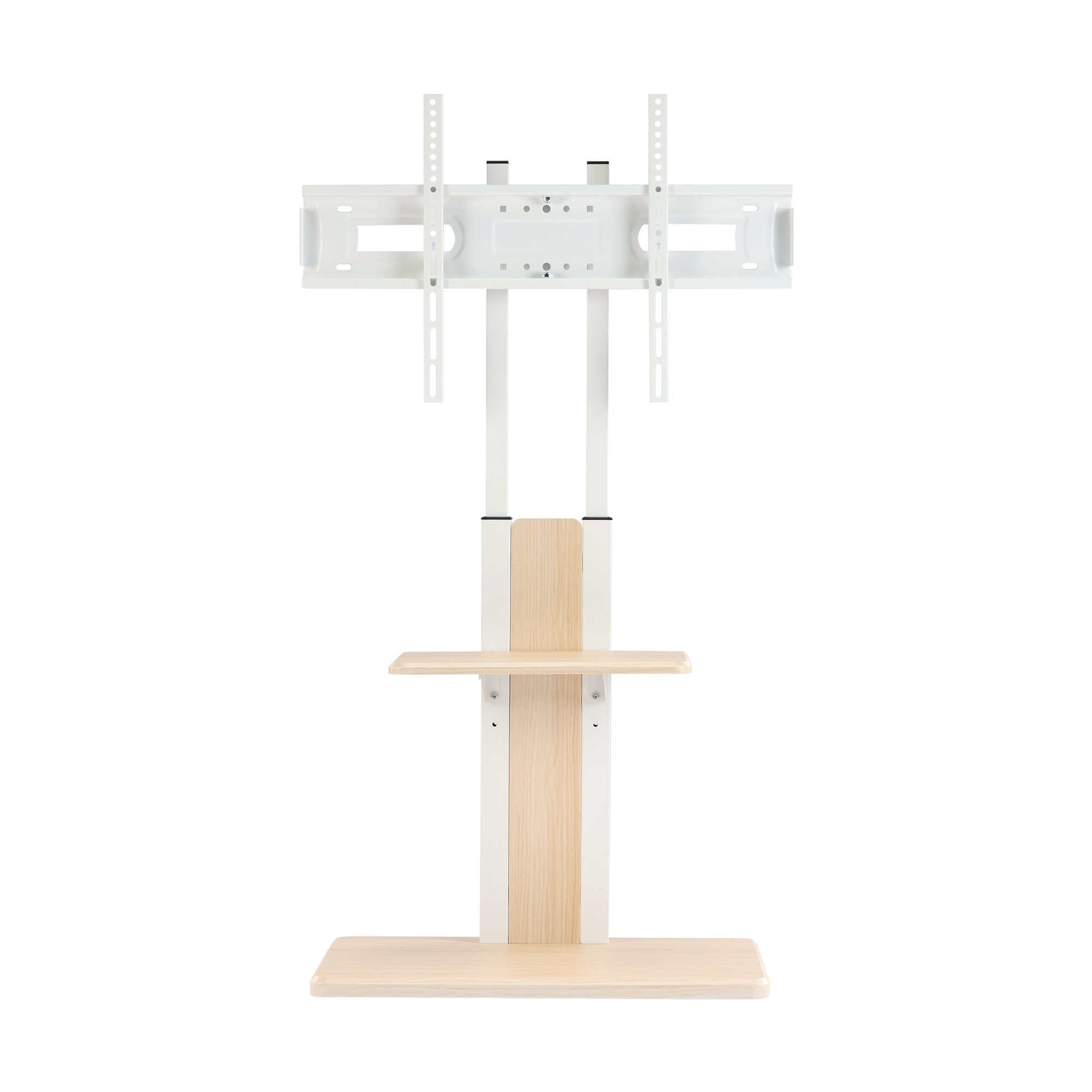 テレビスタンド キャスター付き 壁寄せ ロータイプ 耐震 テレビ台 WALL 単品 棚板 セット テレビ 対応 首振り 角度 調整 壁掛け風 おしゃれ シンプル 白 木目 回転 移動式 TV台 ウォー