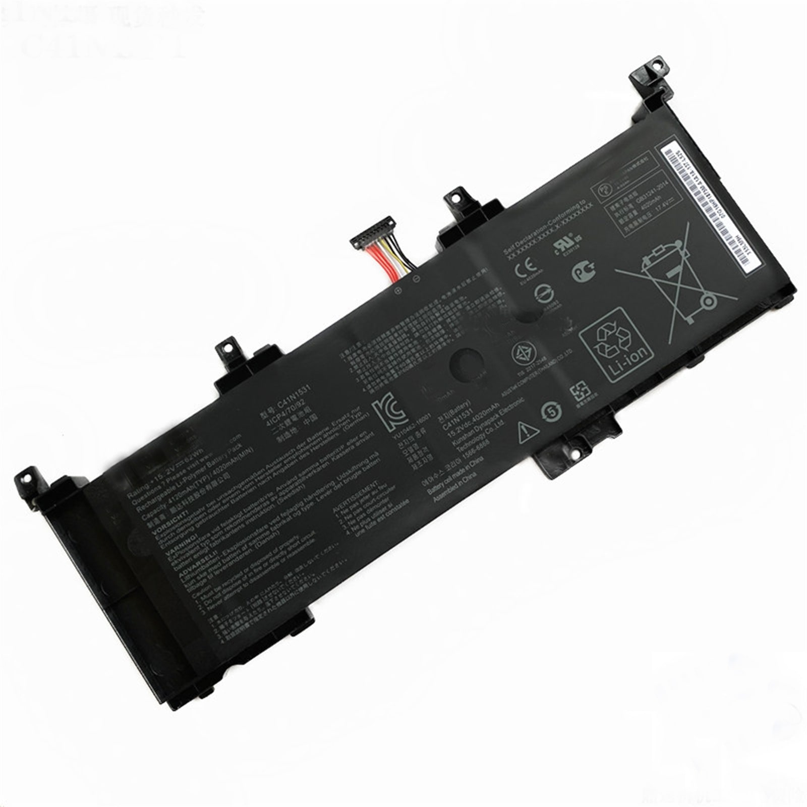 C41N1531バッテリー 電池・Asusノートパソコン互換 GL502VS-1A GL502VY-DS71 GL502VY C41N1531 交換用のバッテリー dc909-A249