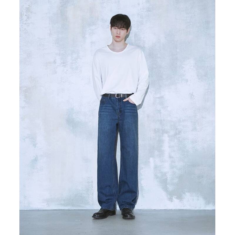 DRAW FIT ユージュアル セミワイド デニムパンツ [BLUE] DFDN3302BL 372594