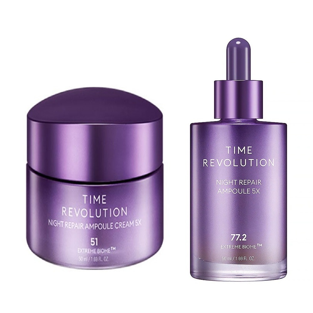 【セット】 タイムレボリューションナイトリペアアンプル セット (タイムレボリューションナイトリペアアンプルクリーム5X, 50ml + タイムレボリューションナイトリペアアンプル5X, 50ml)