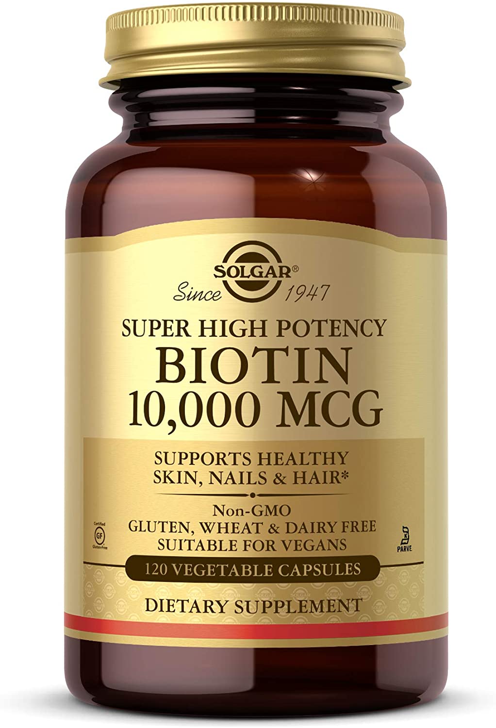 [アメリカ無料直送]ソルガービオチン10,000mcg120個の野菜カプセル-エネルギー新陳代謝