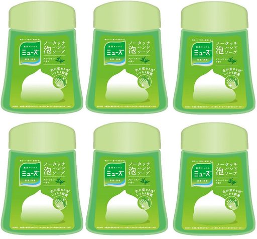 【まとめ買い】ミューズ ノータッチ 泡 ハンドソープ 詰替 グリーンティー 250ML (約250回分) 自動ディスペンサー×6個